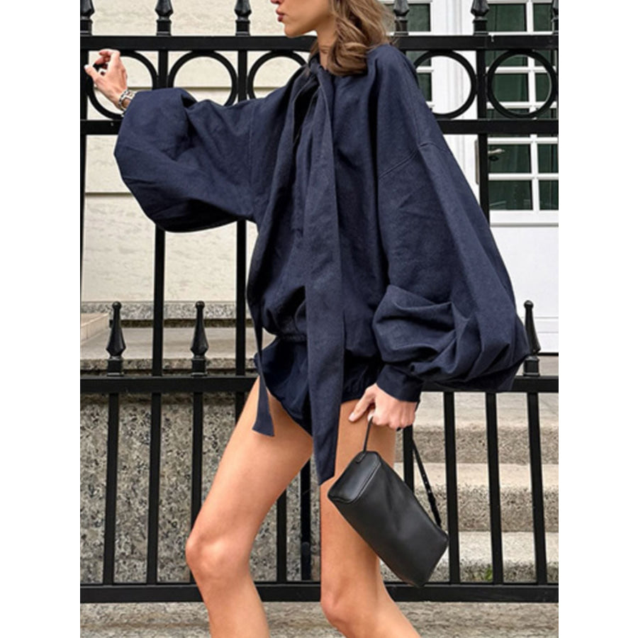 Tie Front Denim Top and Shorts Set Apparel and Accessories