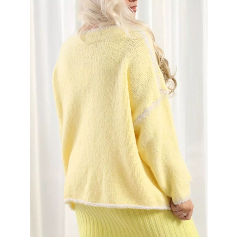 Tie Front Drop Shoulder Cardigan Apparel and Accessories