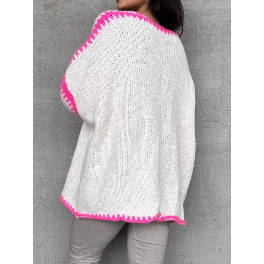 Tie Front Drop Shoulder Cardigan Apparel and Accessories