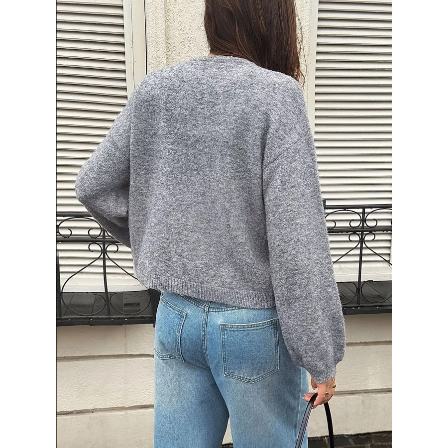 Tie Front Dropped Shoulder Cardigan Apparel and Accessories