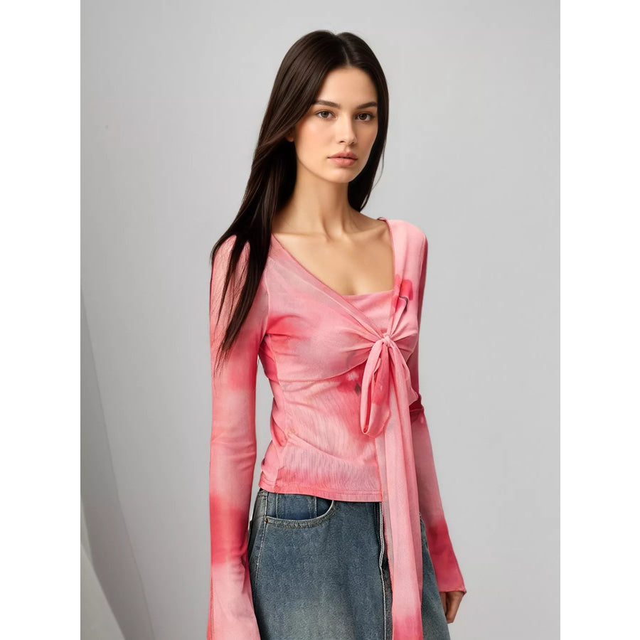 Tie-Front Tie-Dye Top Apparel and Accessories
