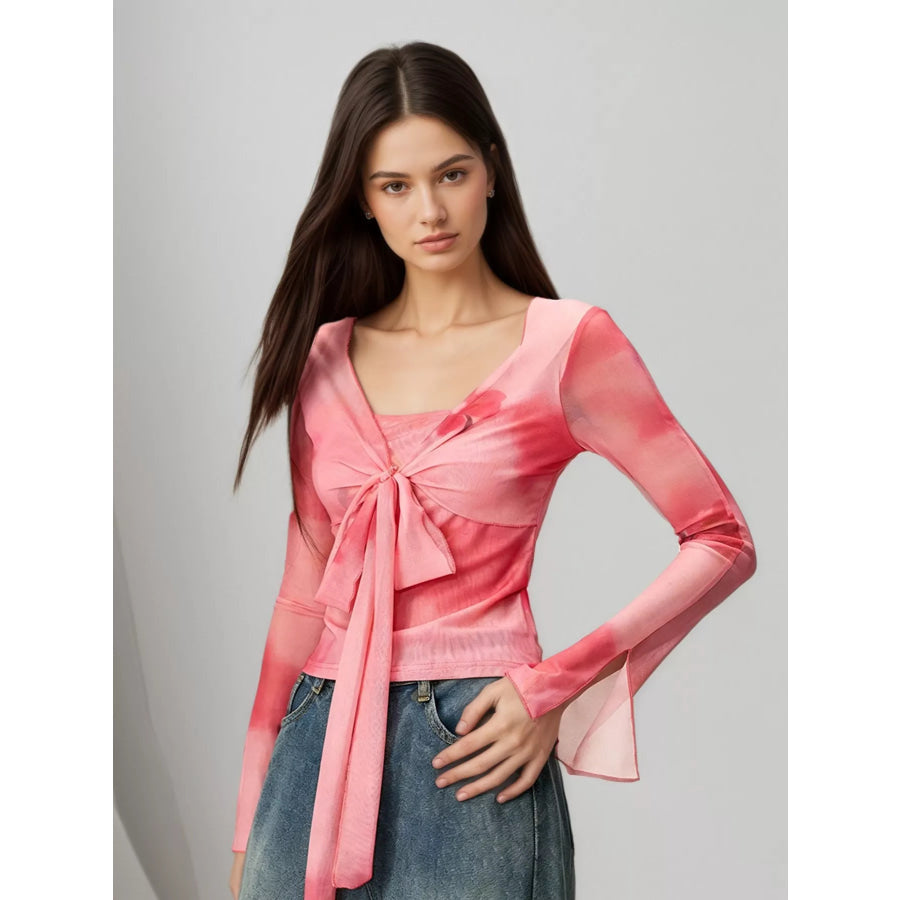 Tie-Front Tie-Dye Top Apparel and Accessories