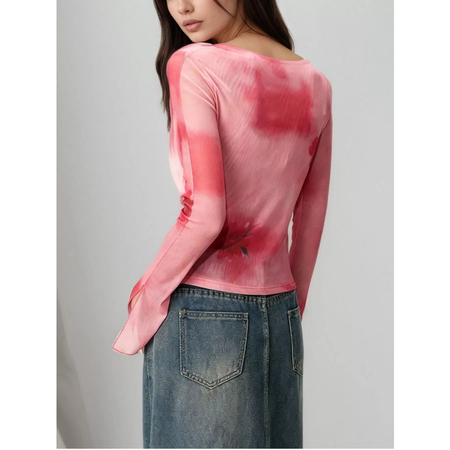 Tie-Front Tie-Dye Top Apparel and Accessories