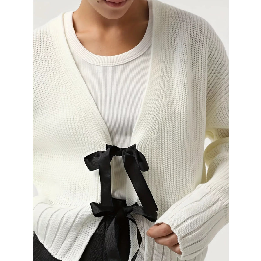 Tie Front Knit Cardigan Apparel and Accessories