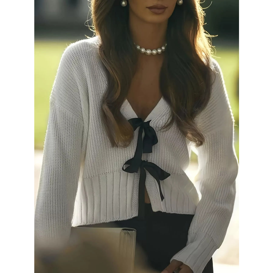 Tie Front Knit Cardigan Apparel and Accessories