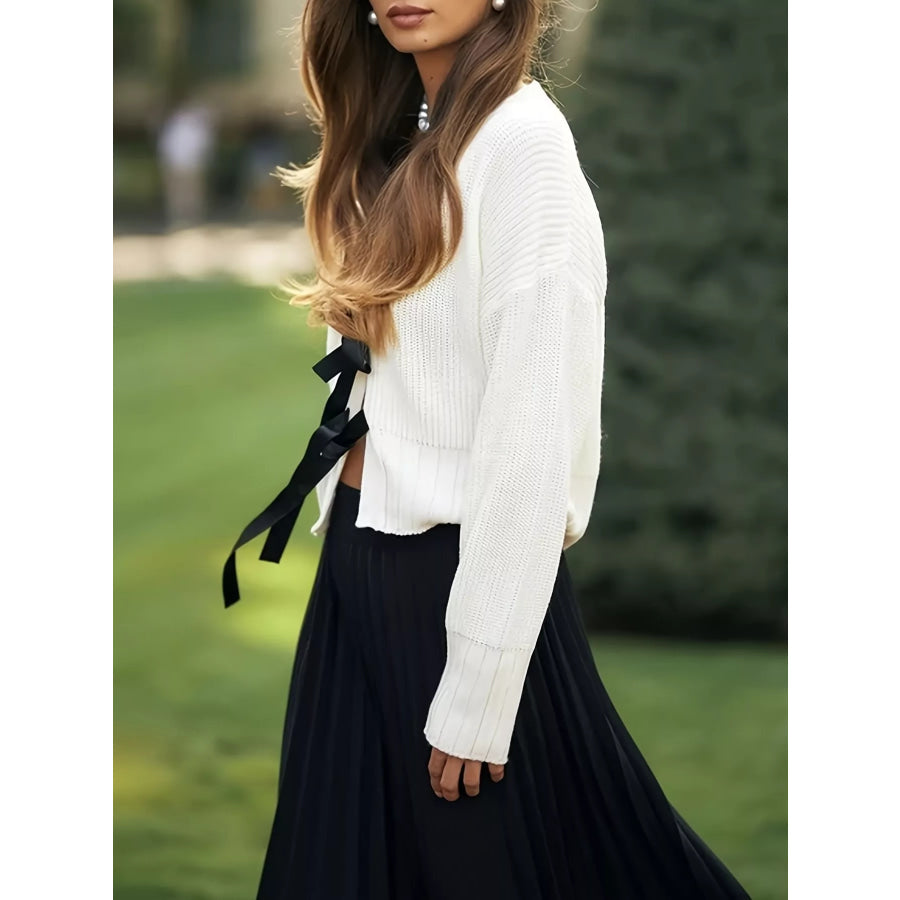 Tie Front Knit Cardigan Apparel and Accessories