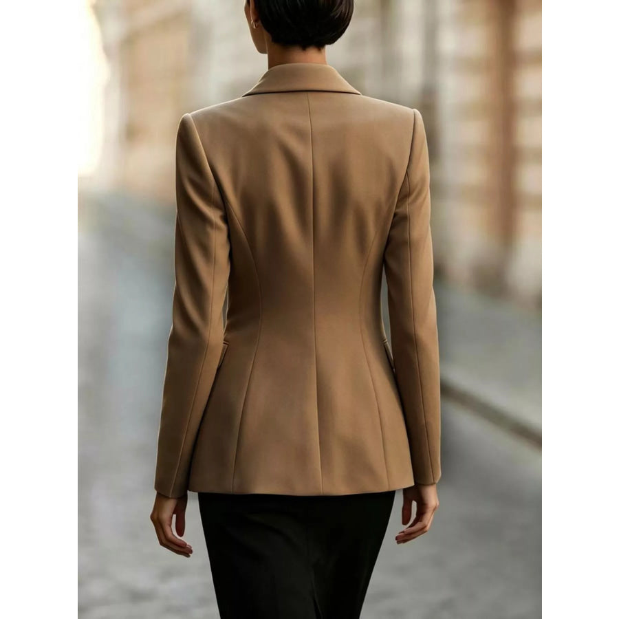 Tie-Front Lapel Collar Long Sleeve Blazer Apparel and Accessories