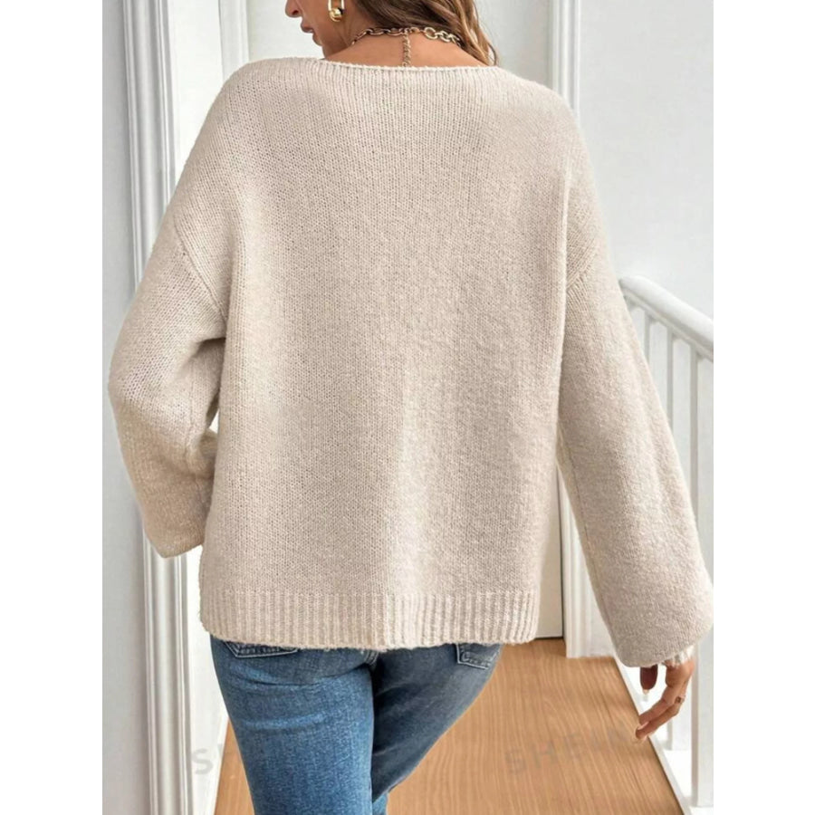 Tie-Front Long Sleeve Cardigan Apparel and Accessories