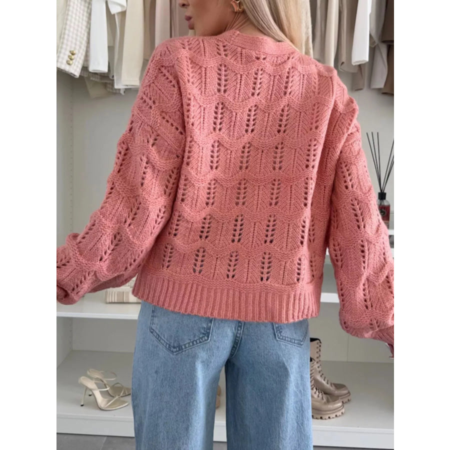 Tie-Front Openwork Cardigan Apparel and Accessories