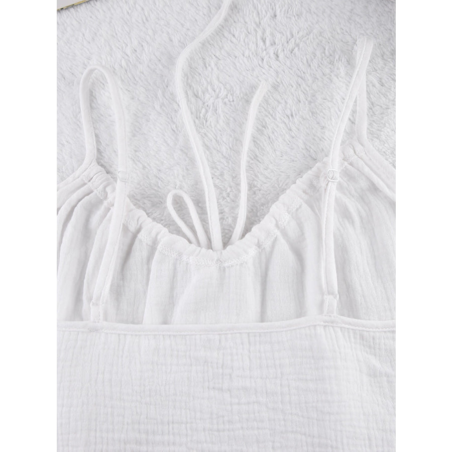 Tie Front Relaxed Fit Cami and Shorts Set Apparel and Accessories