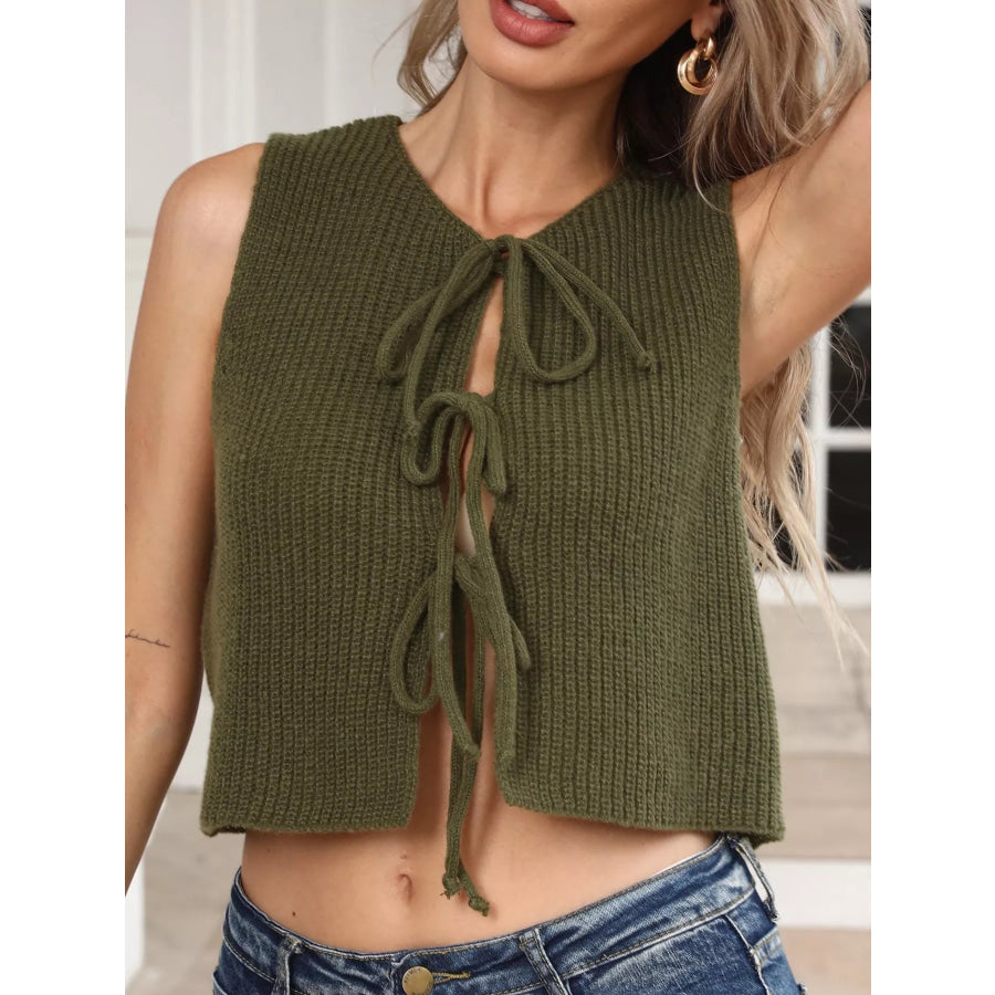 Tie-Front Sweater Tank Apparel and Accessories