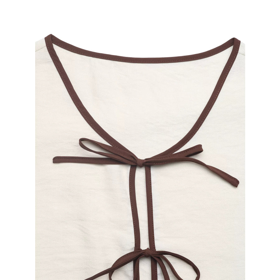 Tie Front Top and Shorts Set Apparel and Accessories
