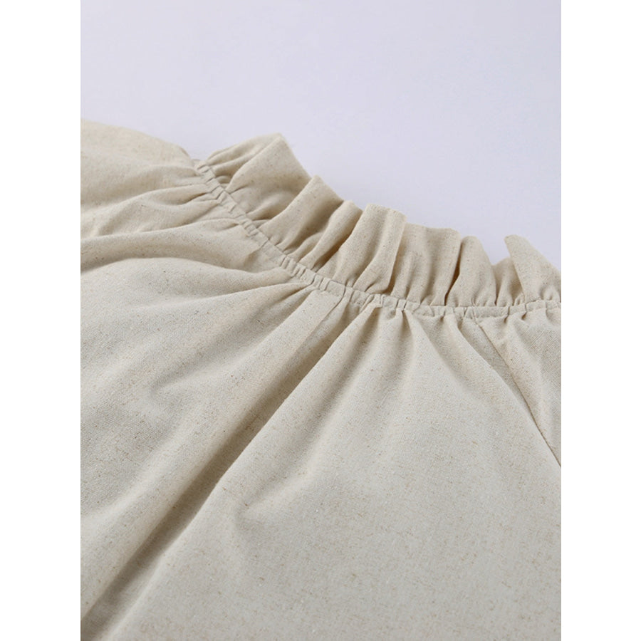 Tie Neck Flounce Sleeve Maxi Dress Apparel and Accessories