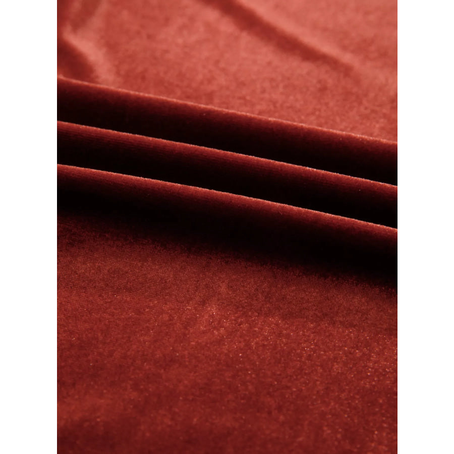 Tie Neck Puff Sleeve Velvet Dress Apparel and Accessories