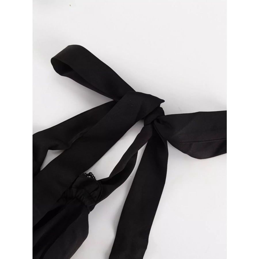 Tie-Shoulder Ruffled Mini Dress Apparel and Accessories