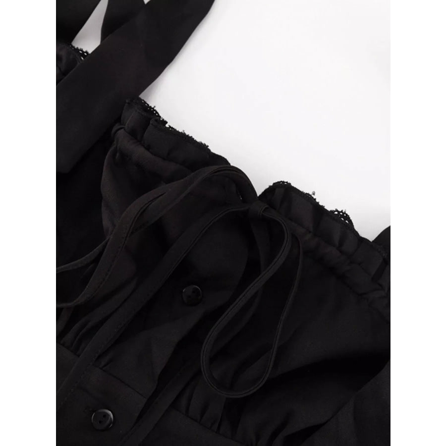 Tie-Shoulder Ruffled Mini Dress Apparel and Accessories