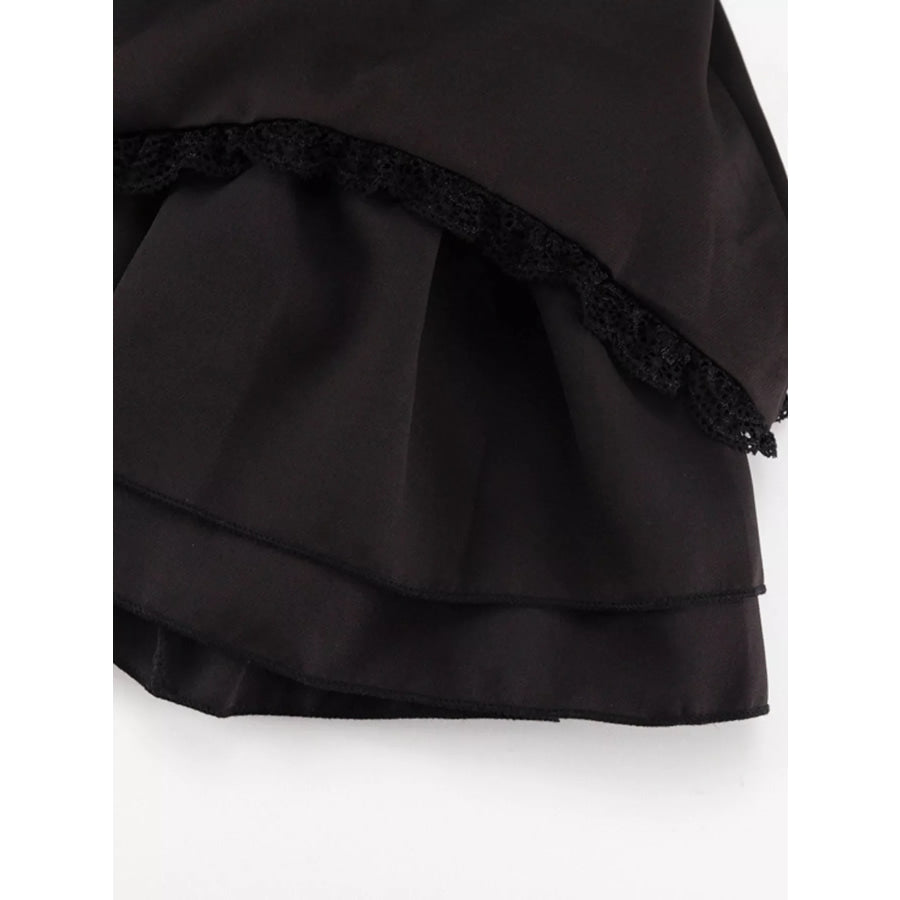 Tie-Shoulder Ruffled Mini Dress Apparel and Accessories