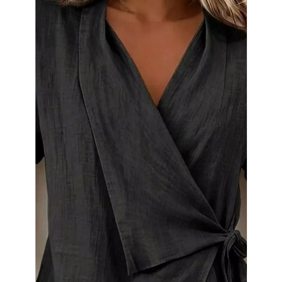 Tie-Side Detail Wrap Top Apparel and Accessories