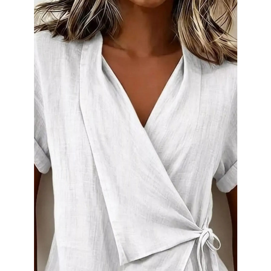 Tie-Side Detail Wrap Top Apparel and Accessories