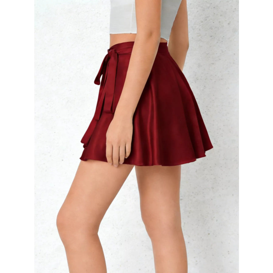 Tie Side Flared Skirt Apparel and Accessories