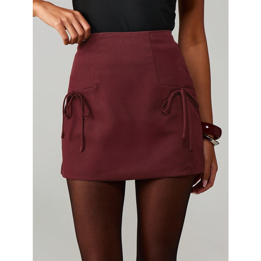 Tie-Side Mini Skirt Apparel and Accessories