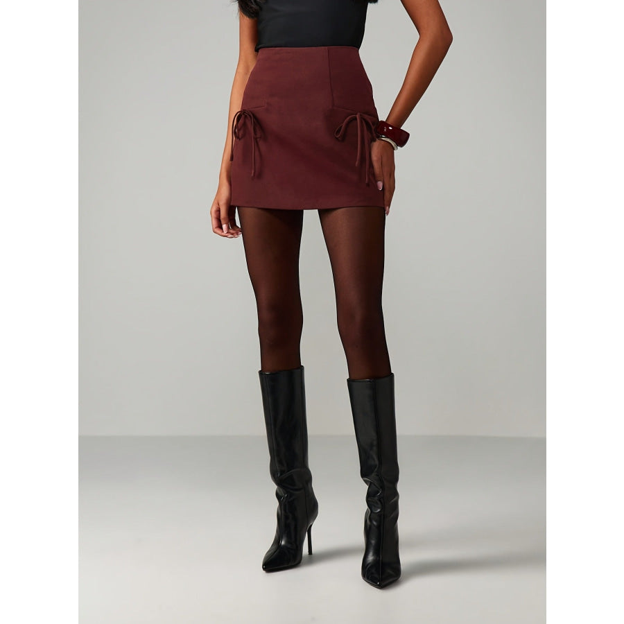 Tie-Side Mini Skirt Apparel and Accessories
