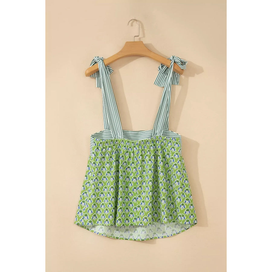 Tie-Strap Floral Print Tank Apparel and Accessories