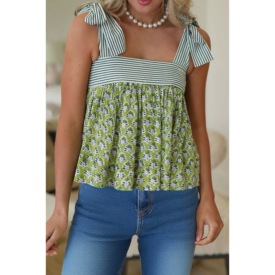Tie-Strap Floral Print Tank Apparel and Accessories