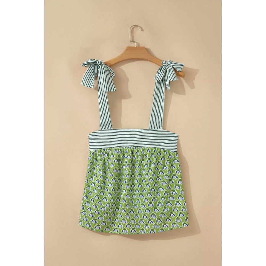 Tie-Strap Floral Print Tank Apparel and Accessories
