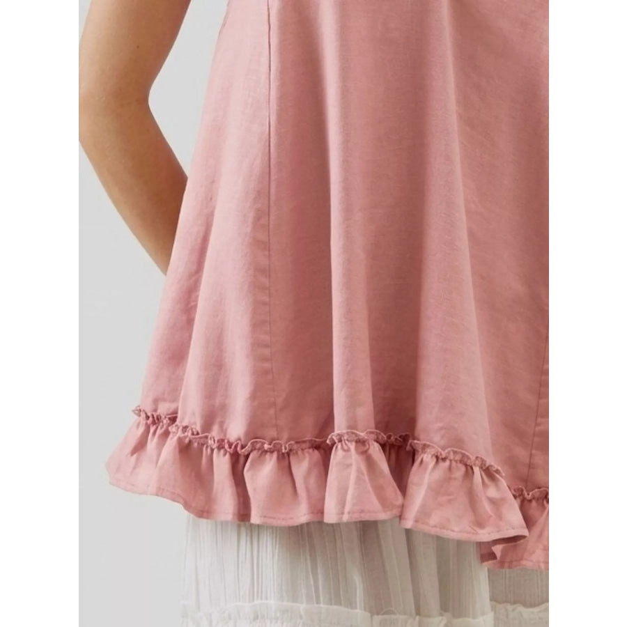Tie-Strap Ruffle Hem Cami Apparel and Accessories