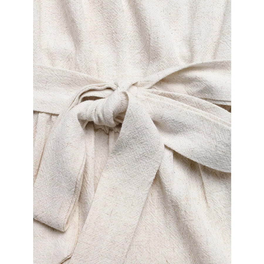 Tie Strap Tassel Hem Romper Apparel and Accessories