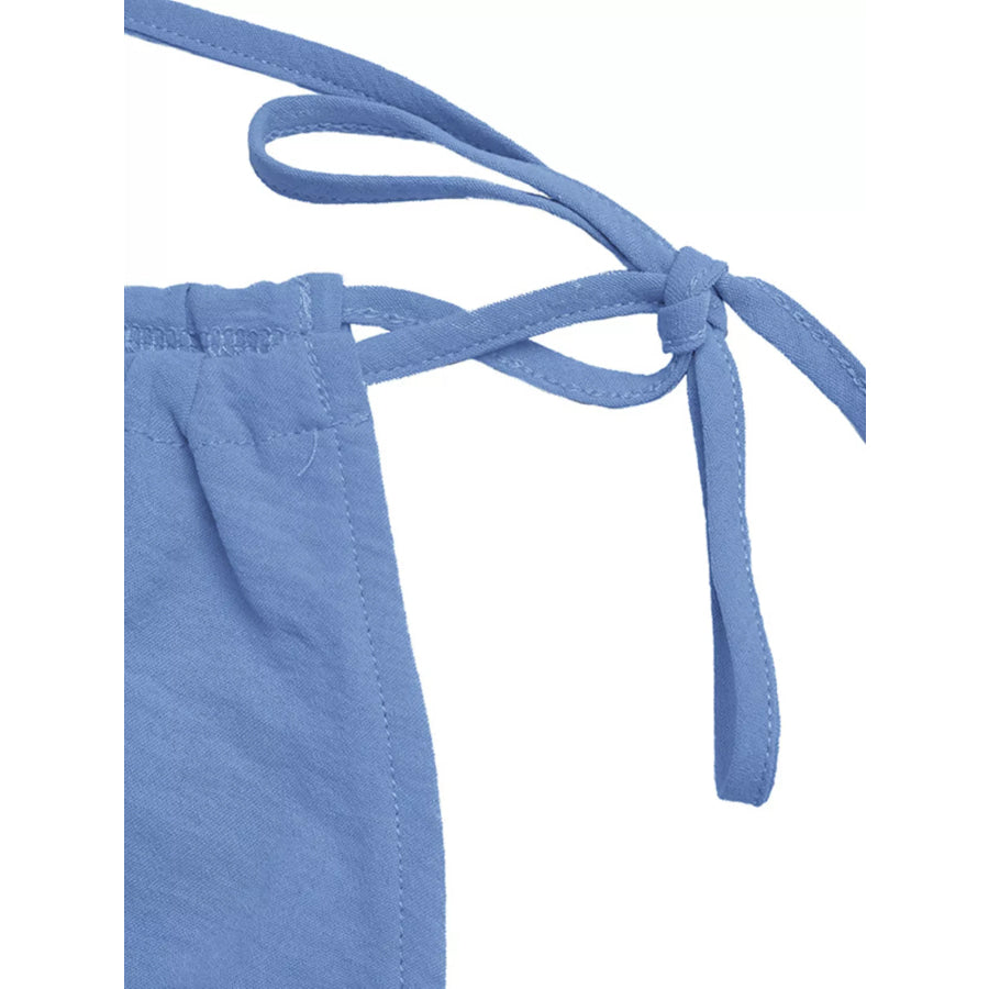 Tie Strap Wide Leg Casual Jumpsuit Apparel and Accessories
