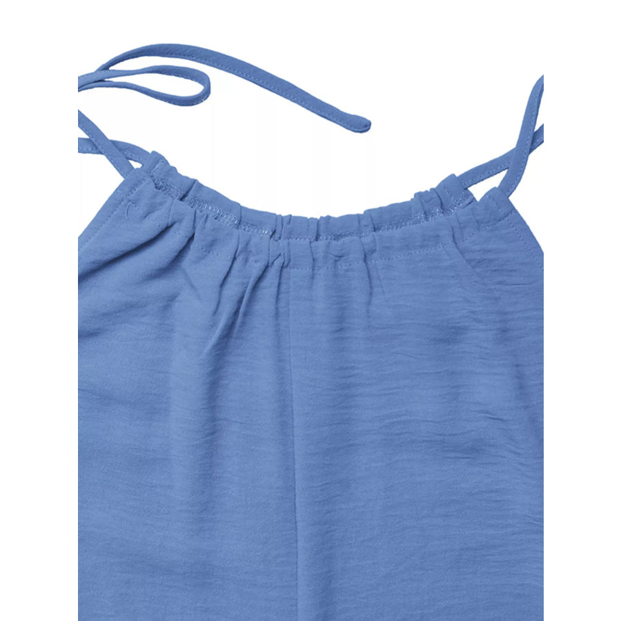 Tie Strap Wide Leg Casual Jumpsuit Apparel and Accessories