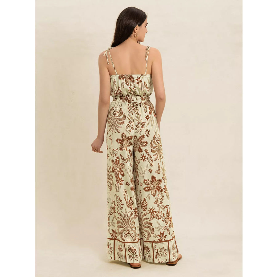 Tie Strap Wide Leg Jumpsuit Apparel and Accessories