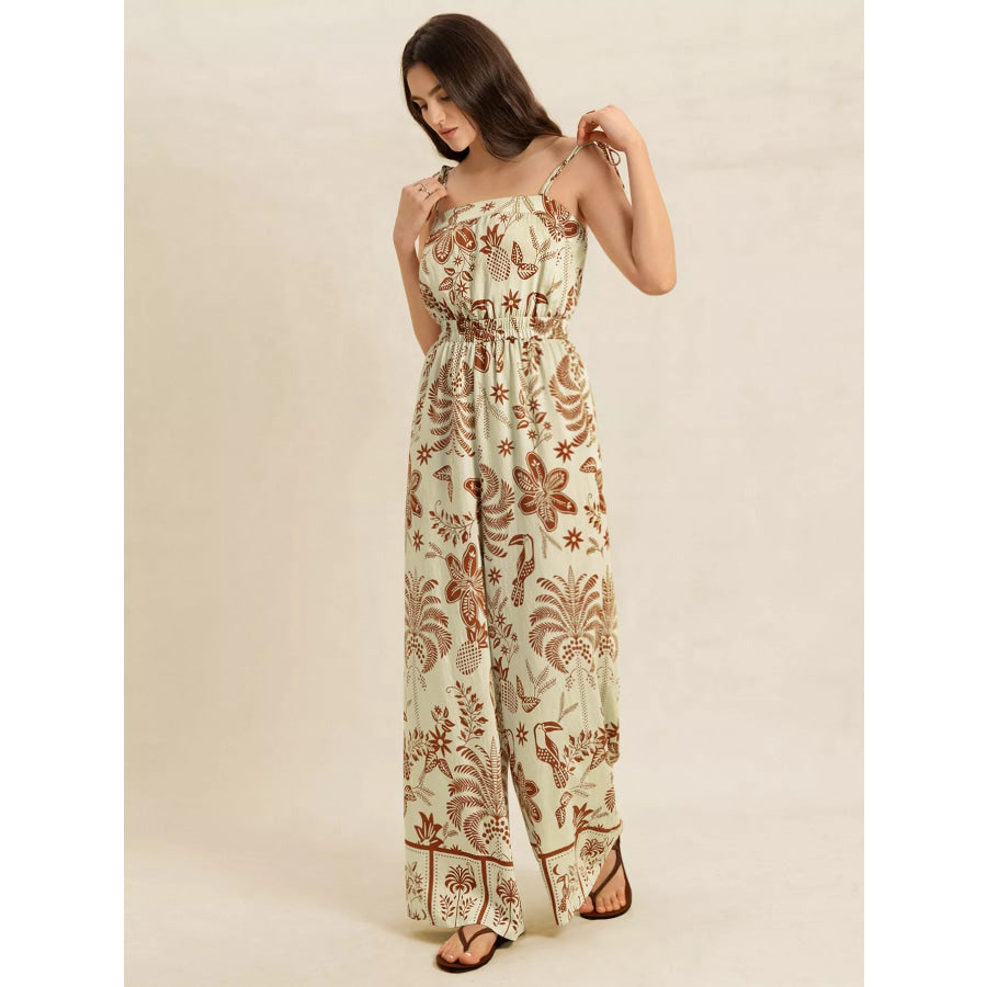 Tie Strap Wide Leg Jumpsuit Apparel and Accessories