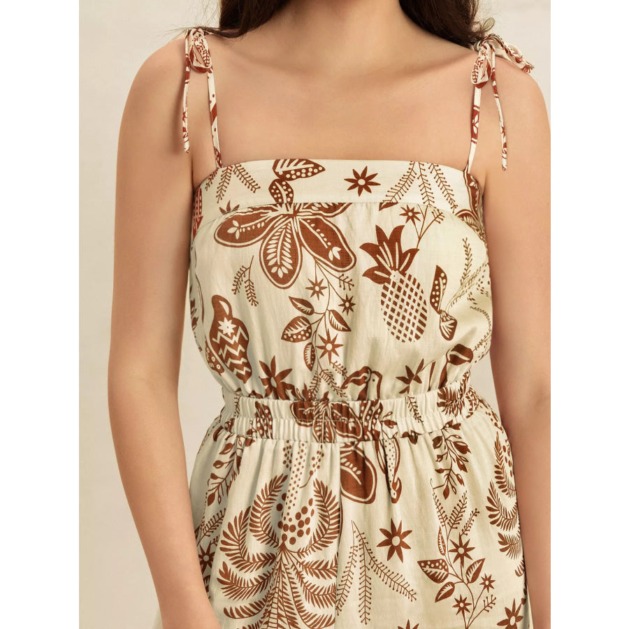 Tie Strap Wide Leg Jumpsuit Apparel and Accessories
