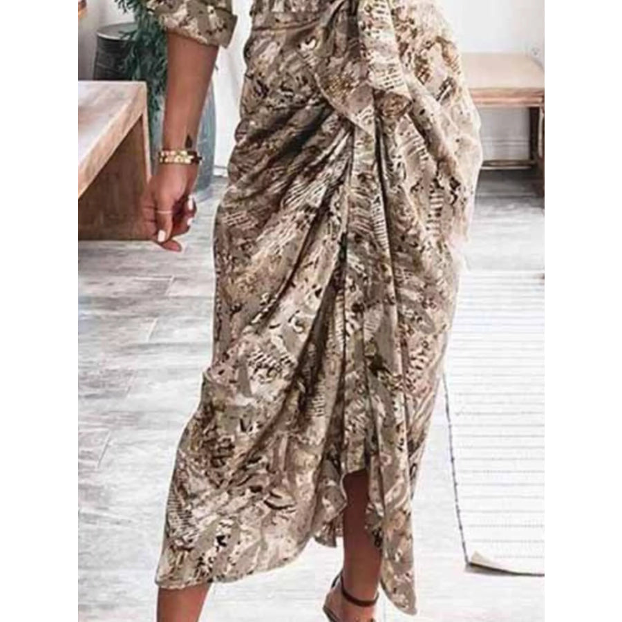 Tie-Waist Button-Down Midi Dress Apparel and Accessories