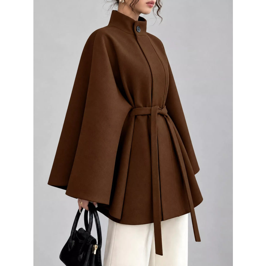 Tie Waist Cape Outerwear Apparel and Accessories