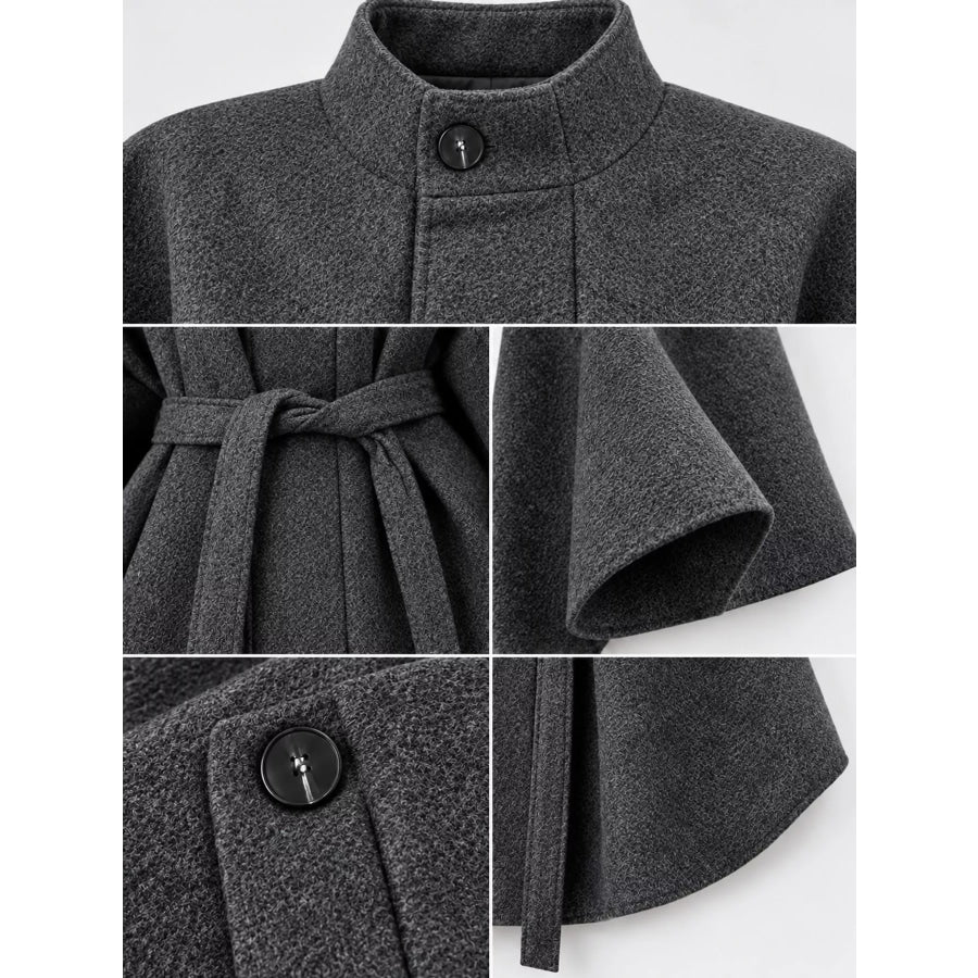 Tie Waist Cape Outerwear Apparel and Accessories