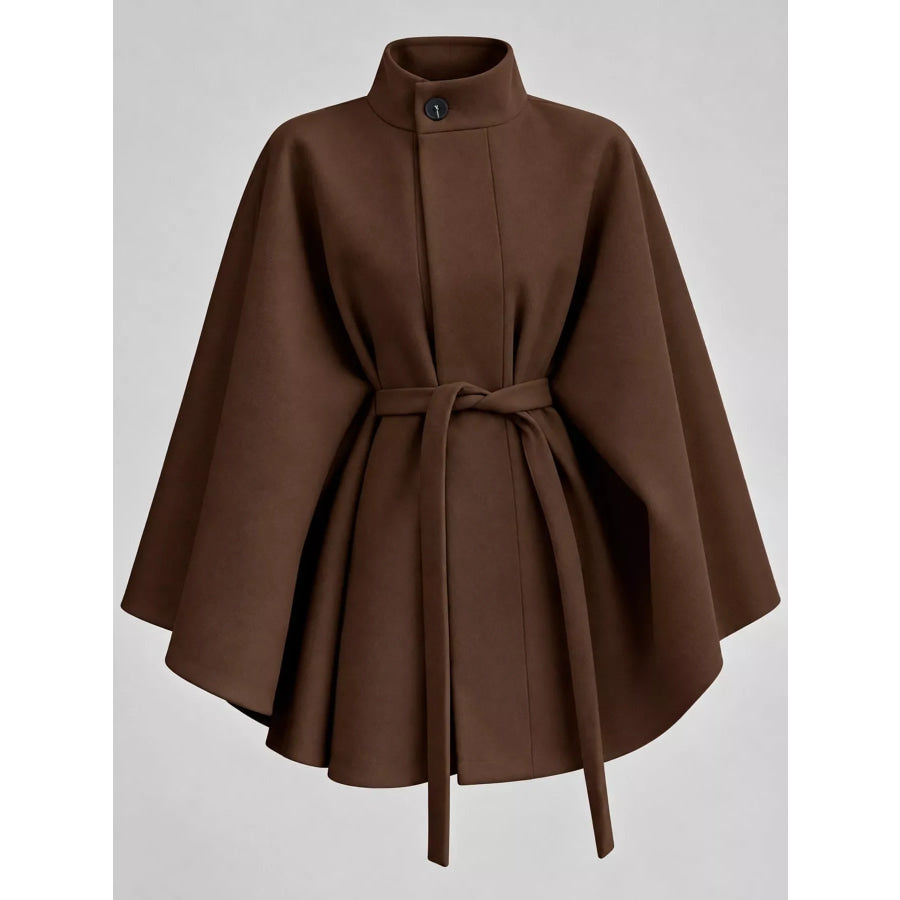 Tie Waist Cape Outerwear Apparel and Accessories