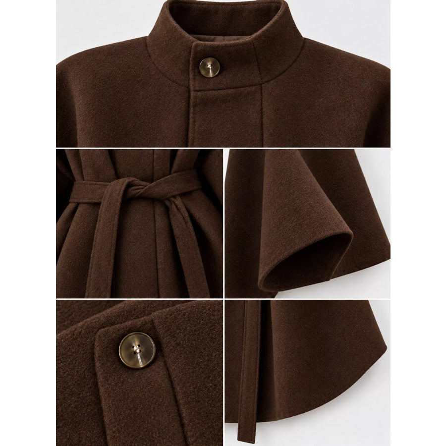 Tie Waist Cape Outerwear Apparel and Accessories
