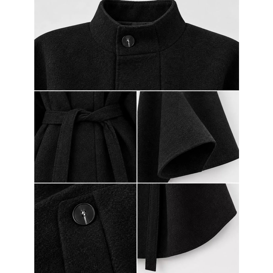 Tie Waist Cape Outerwear Apparel and Accessories