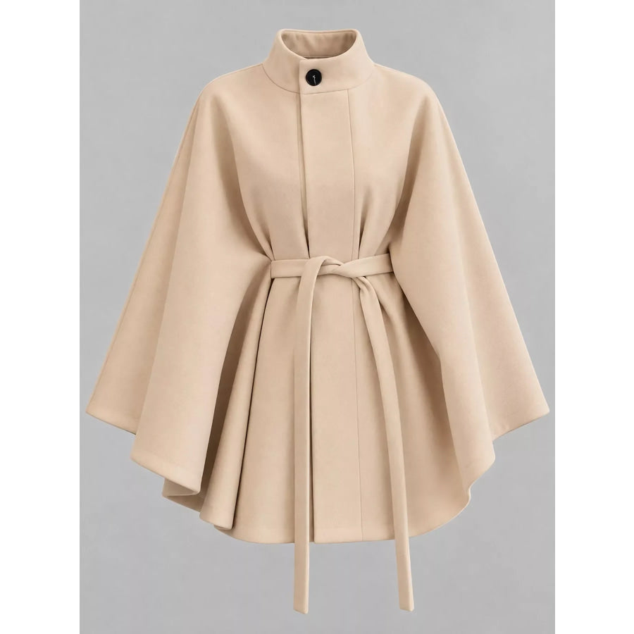 Tie Waist Cape Outerwear Apparel and Accessories