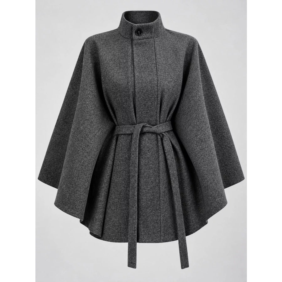 Tie Waist Cape Outerwear Apparel and Accessories