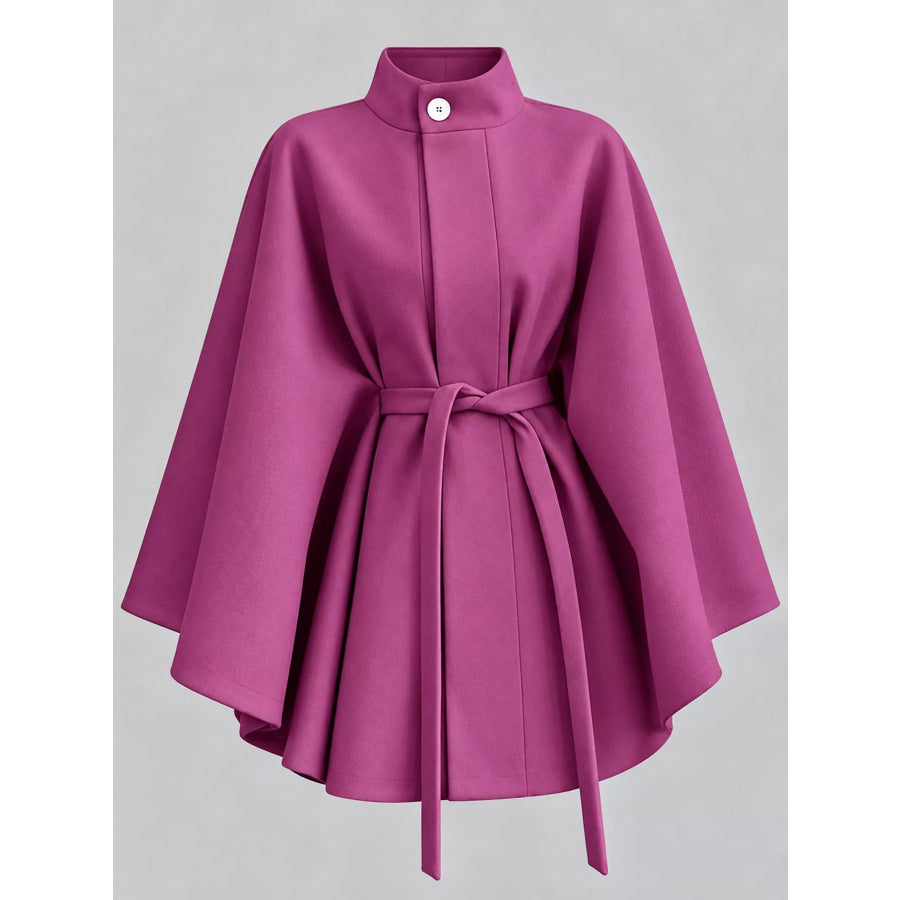 Tie Waist Cape Outerwear Apparel and Accessories