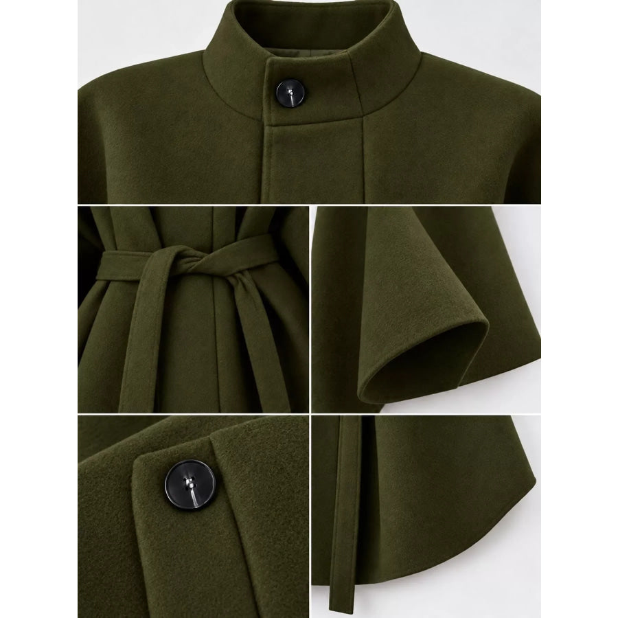 Tie Waist Cape Outerwear Apparel and Accessories
