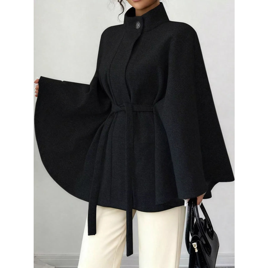 Tie Waist Cape Outerwear Apparel and Accessories