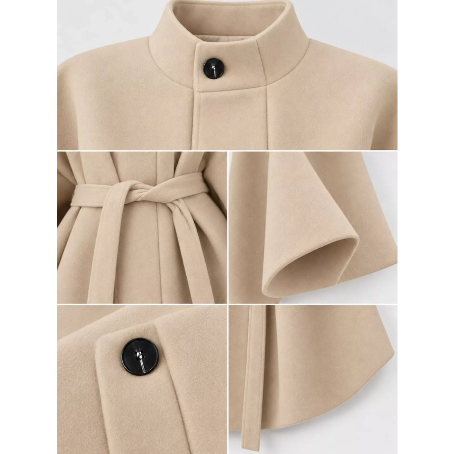 Tie Waist Cape Outerwear Apparel and Accessories