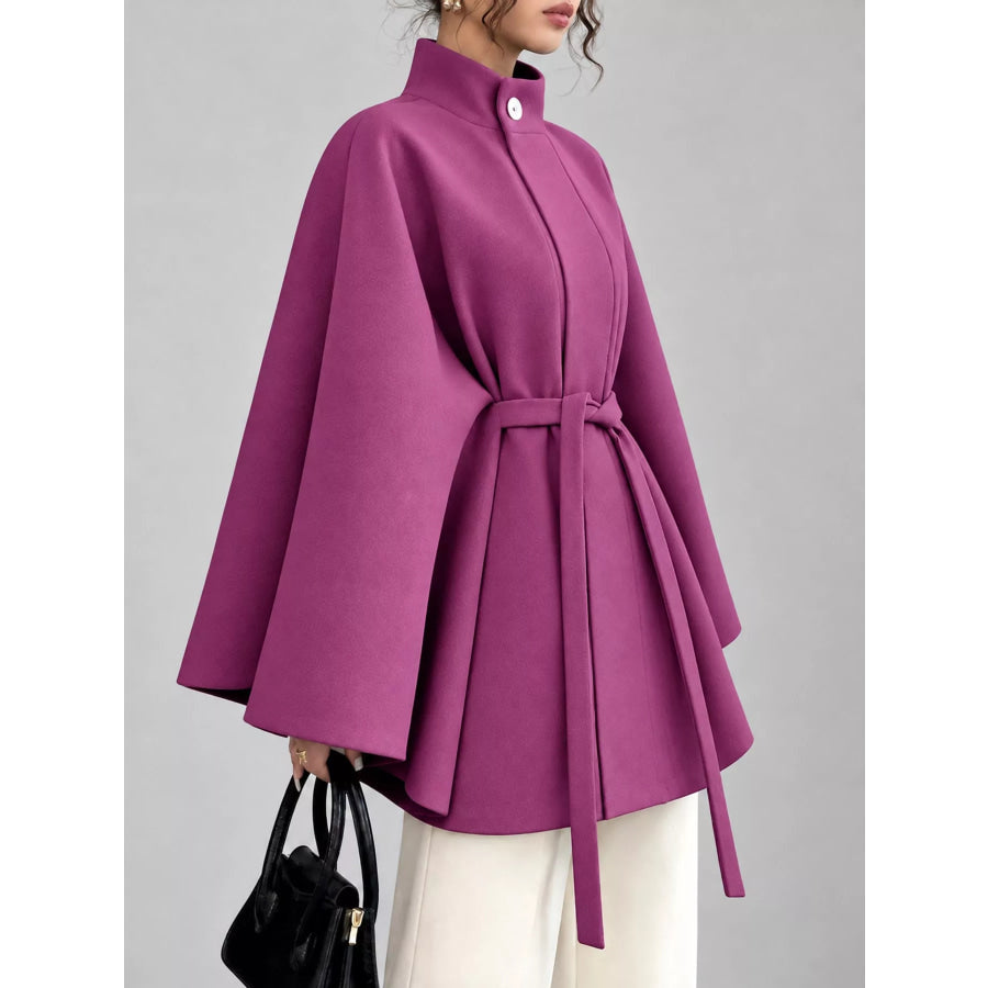 Tie Waist Cape Outerwear Apparel and Accessories