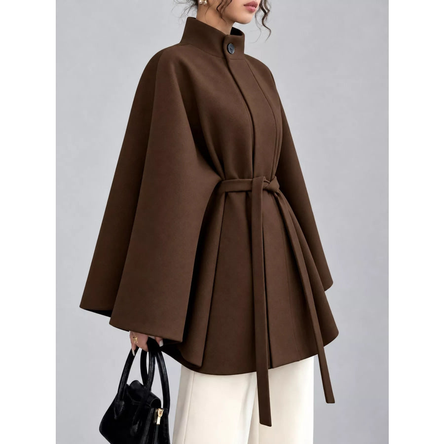 Tie Waist Cape Outerwear Apparel and Accessories